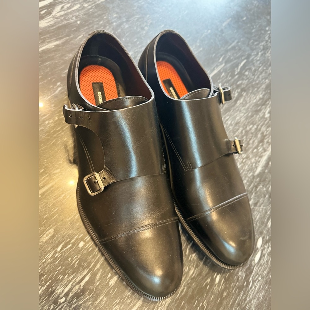 DSQUARED Leather Loafer Shoes US10.5 UK9.5 EU44 HANDMADE in 🇮🇹 Italy